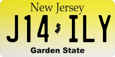 NJ license plate J14ILY