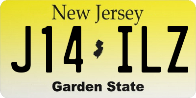 NJ license plate J14ILZ