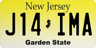 NJ license plate J14IMA