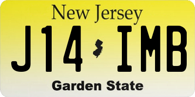 NJ license plate J14IMB
