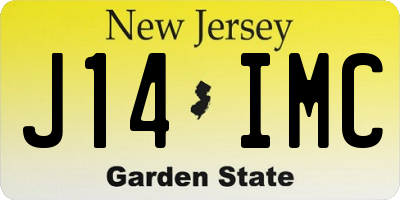 NJ license plate J14IMC