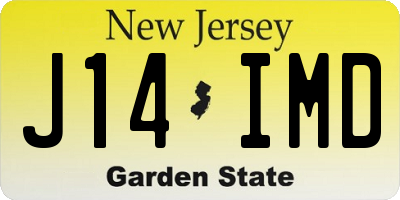 NJ license plate J14IMD