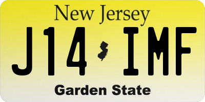 NJ license plate J14IMF