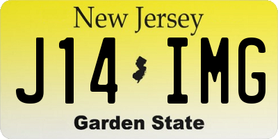 NJ license plate J14IMG