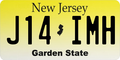 NJ license plate J14IMH