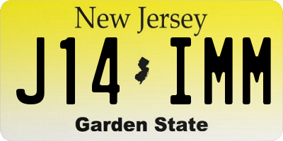 NJ license plate J14IMM