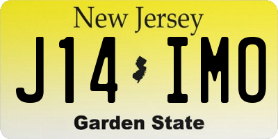 NJ license plate J14IMO