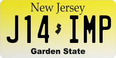 NJ license plate J14IMP