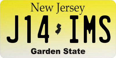 NJ license plate J14IMS