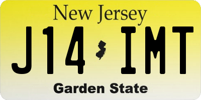 NJ license plate J14IMT
