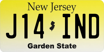 NJ license plate J14IND