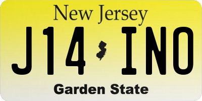 NJ license plate J14INO