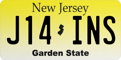 NJ license plate J14INS