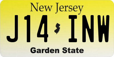 NJ license plate J14INW