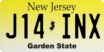 NJ license plate J14INX