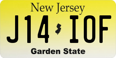NJ license plate J14IOF