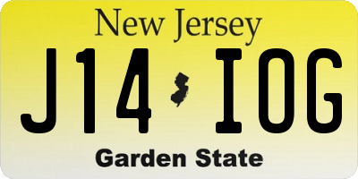 NJ license plate J14IOG