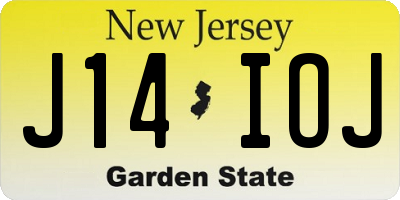 NJ license plate J14IOJ