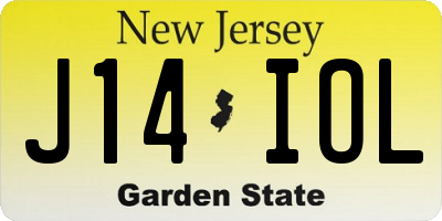NJ license plate J14IOL