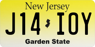 NJ license plate J14IOY