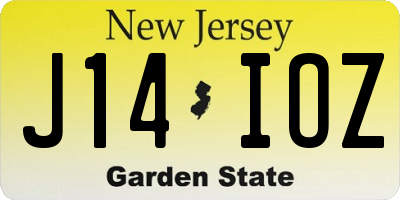 NJ license plate J14IOZ