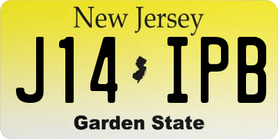 NJ license plate J14IPB