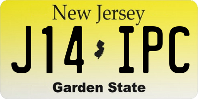 NJ license plate J14IPC