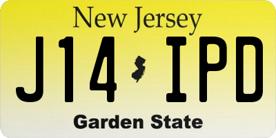 NJ license plate J14IPD