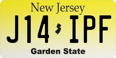 NJ license plate J14IPF