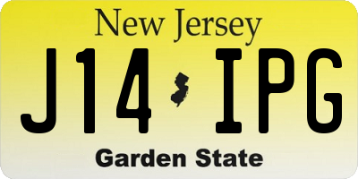 NJ license plate J14IPG