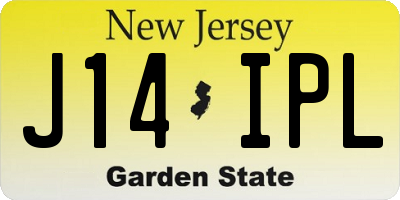NJ license plate J14IPL