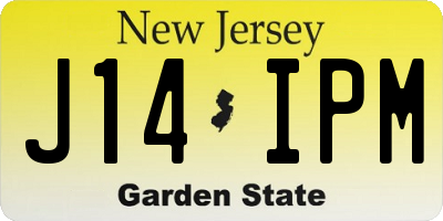 NJ license plate J14IPM