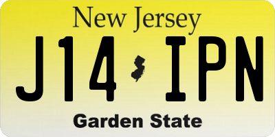 NJ license plate J14IPN