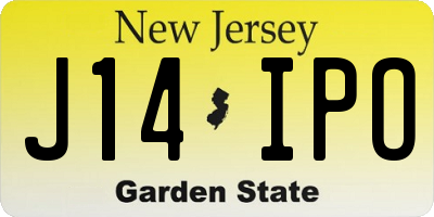 NJ license plate J14IPO