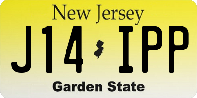 NJ license plate J14IPP