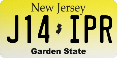 NJ license plate J14IPR