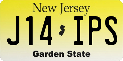 NJ license plate J14IPS