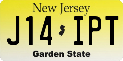 NJ license plate J14IPT