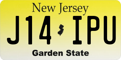 NJ license plate J14IPU