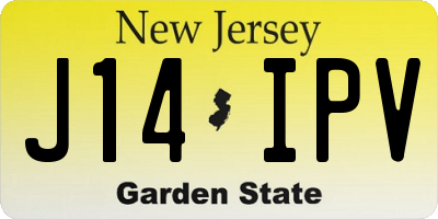 NJ license plate J14IPV