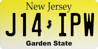 NJ license plate J14IPW