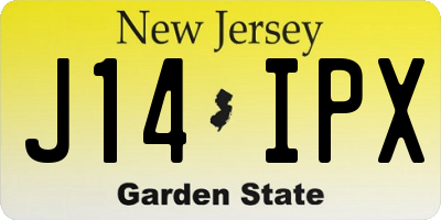 NJ license plate J14IPX