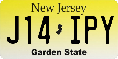 NJ license plate J14IPY