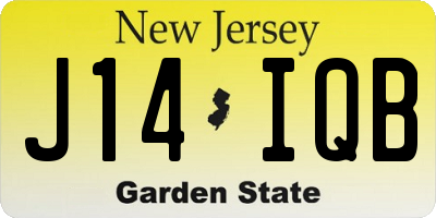 NJ license plate J14IQB