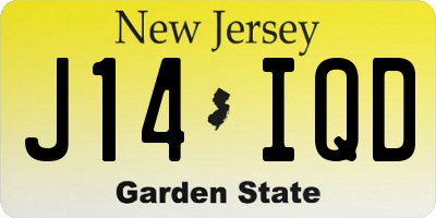 NJ license plate J14IQD