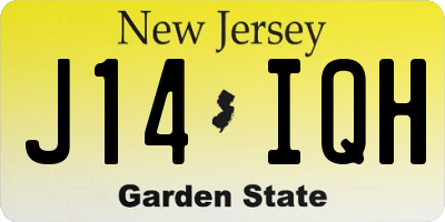 NJ license plate J14IQH