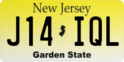 NJ license plate J14IQL