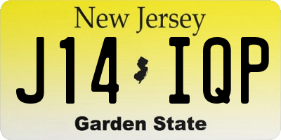 NJ license plate J14IQP