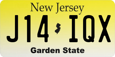 NJ license plate J14IQX