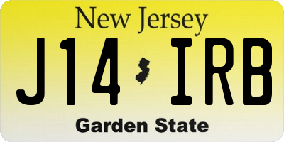 NJ license plate J14IRB